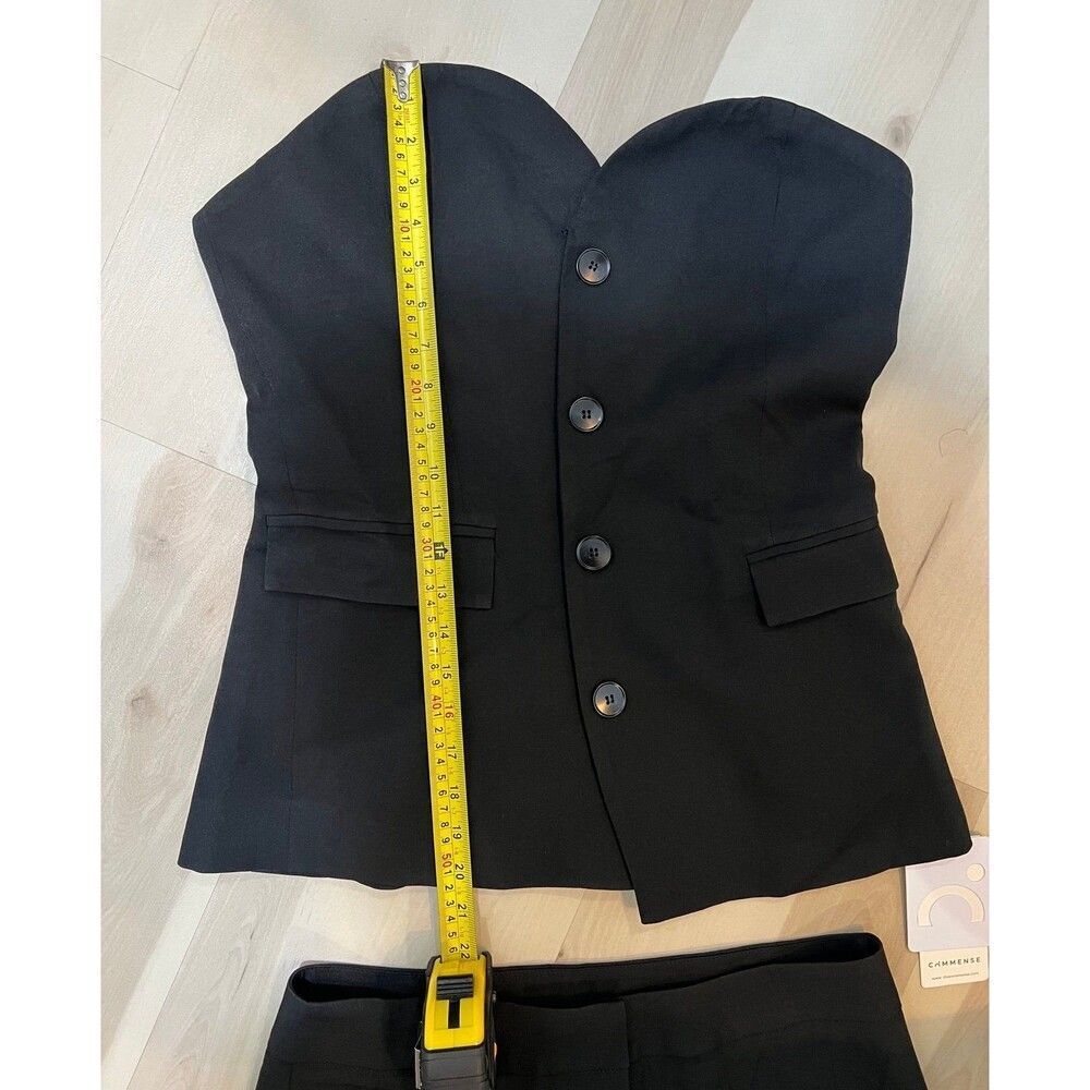 Commense NWT Large Black Tube Top Pants Set Old Money Minimalist Quiet Luxury - Picture 6 of 12
